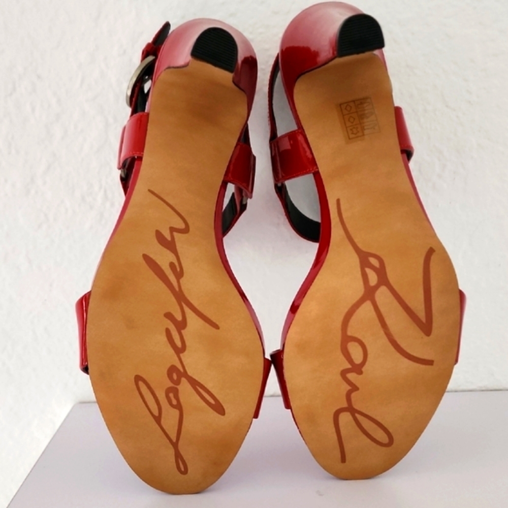 Karl Lagerfeld Paris Women's NIB Cieone Red Patent Leather Sandals. Size 9.5M - Picture 9 of 13